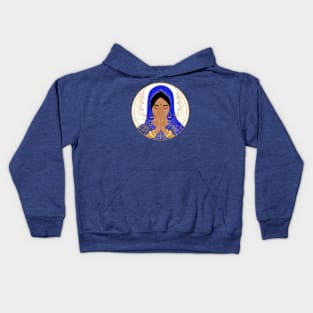 Namasté Mandala - Gratitude Blue and White Kids Hoodie